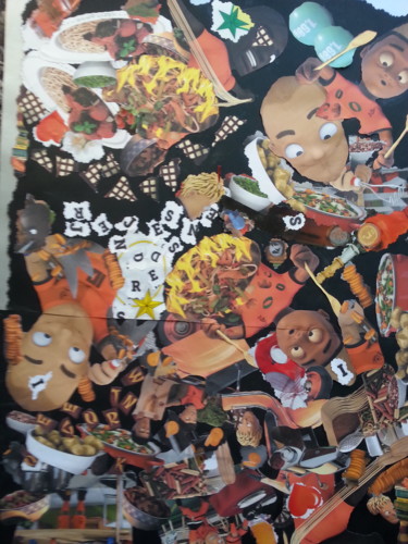 Collages titulada "CRAzy KiTchen 1" por Brigitte Anna Henny, Obra de arte original