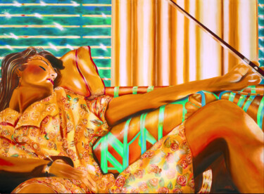 Malerei mit dem Titel "Demi Moore" von Master Phago, Original-Kunstwerk, Acryl