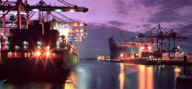 Digital Arts titled "Hafen Kai -Hamburg" by Master Phago, Original Artwork, Digital Collage