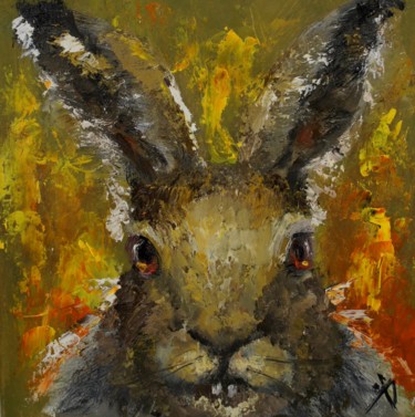 Peinture intitulée "Год кролика" par Yuliya Hmeleva, Œuvre d'art originale, Huile