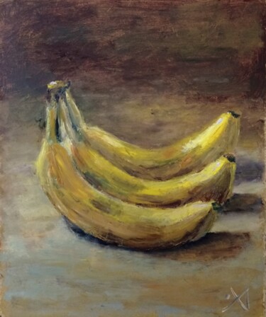 Peinture intitulée "Бананы" par Yuliya Hmeleva, Œuvre d'art originale, Huile