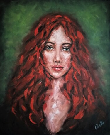 "Red hair woman - or…" başlıklı Tablo Mateja Marinko tarafından, Orijinal sanat, Petrol