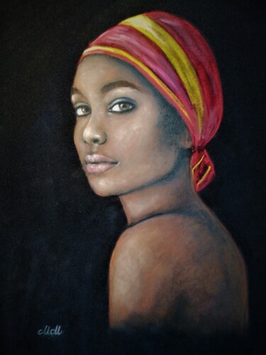 Картина под названием "African power - ori…" - Mateja Marinko, Подлинное произведение искусства, Пастель
