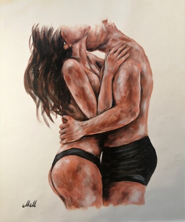 Картина под названием "Lovers embrace I" - Mateja Marinko, Подлинное произведение искусства, Акрил