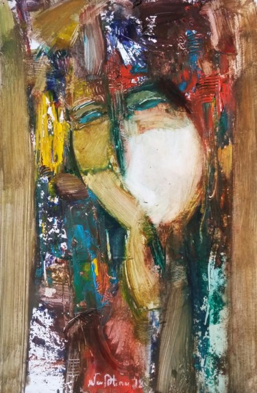 Картина под названием "Girl portrait(oil p…" - Mateos Sargsyan, Подлинное произведение искусства, Масло