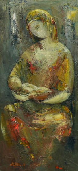 Malerei mit dem Titel "Maternity 33x70cm,…" von Mateos Sargsyan, Original-Kunstwerk, Öl