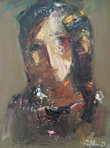 Картина под названием "Portrait" - Mateos Sargsyan, Подлинное произведение искусства, Масло Установлен на Деревянная рама дл…