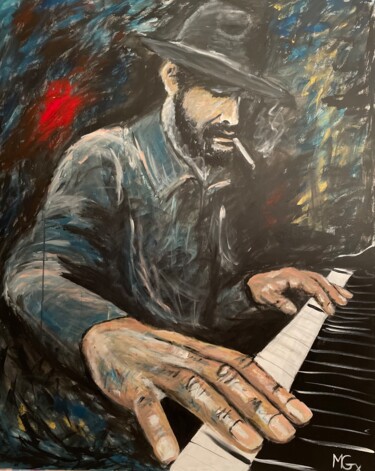 Pittura intitolato "Pianiste 2" da Mgx, Opera d'arte originale, Acrilico