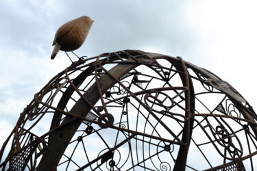 雕塑 标题为“La sphère et le rou…” 由Mathieu Rapp, 原创艺术品, 金属