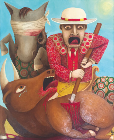 Peinture intitulée "Taurus in the arena…" par Mathieu Zeitindjioglou (Mathieu Z), Œuvre d'art originale, Huile