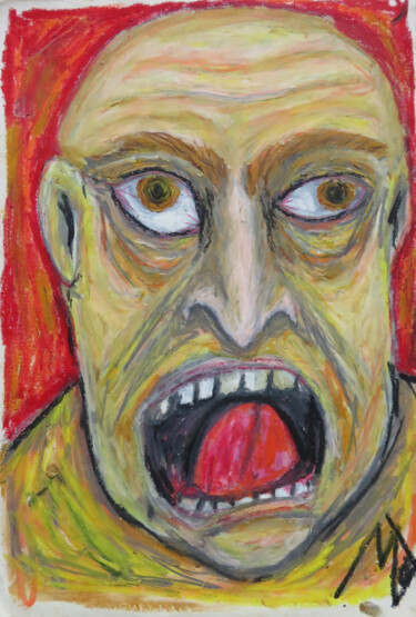 Rysunek zatytułowany „Angry man / Homme e…” autorstwa Mathieu Zeitindjioglou (Mathieu Z), Oryginalna praca, Pastel