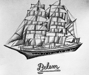 Dessin intitulée "Belem" par Mathilde Donne, Œuvre d'art originale, Crayon