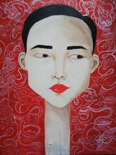Painting titled "Drakendans" by Mathilde Lâm, Original Artwork, Acrylic
