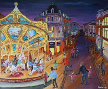 绘画 标题为“Le Carrousel Alsace” 由Mathilde Manzoni, 原创艺术品, 丙烯