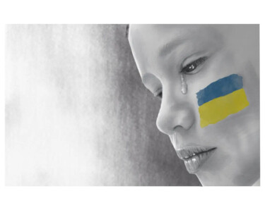 Artes digitais intitulada "enfant ukrainien" por Mathys Melantois, Obras de arte originais, Pintura digital