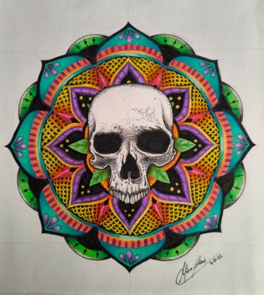 Dessin intitulée "Mandala" par Matias Gabriel Corbera Bastias, Œuvre d'art originale, Crayon