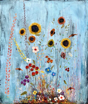 Schilderij getiteld "Sunflower, Lingonbe…" door Matthias Lupri, Origineel Kunstwerk, Olie Gemonteerd op Frame voor houten br…