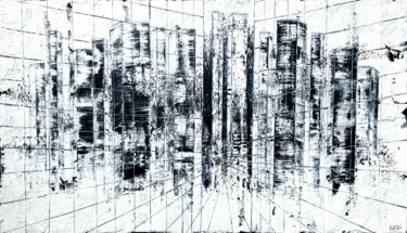 Peinture intitulée "A Downtown Moderne…" par Matthias Lupri, Œuvre d'art originale, Huile Monté sur Châssis en bois