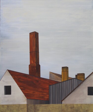 Painting titled "Kleine Fabrik (Smal…" by Matthias Kreher, Original Artwork, Acrylic