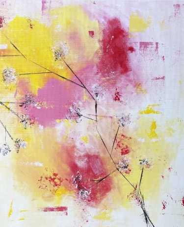 Painting titled "Cherry Blossom" by Matthieu Joncour, Original Artwork, Acrylic
