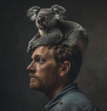 Digital Arts titled "Le koala" by Matthieu Marcé, Original Artwork, AI generated image