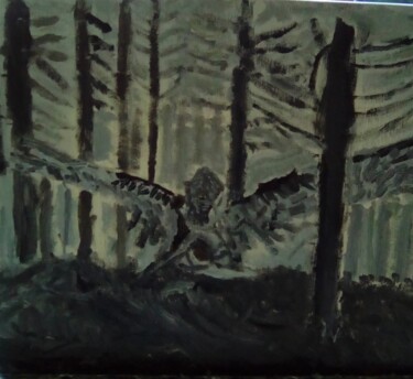 Pittura intitolato "angel-in-the-dark.j…" da Mattia Baldin, Opera d'arte originale, Olio