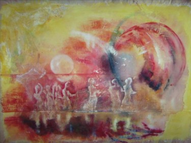 Pintura intitulada "Sang et souffle" por Maty, Obras de arte originais, Óleo