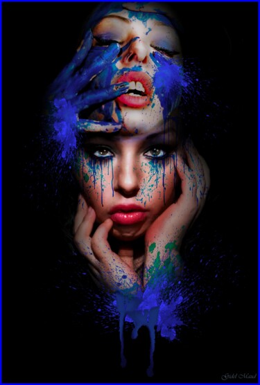 Цифровое искусство под названием "Poker face" - Maud Gidel, Подлинное произведение искусства, Фотомонтаж