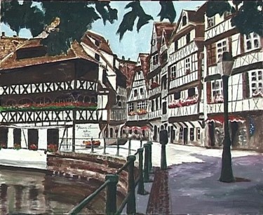 Schilderij getiteld "STRASBOURG, LA PETI…" door Jacques Maumené, Origineel Kunstwerk, Olie