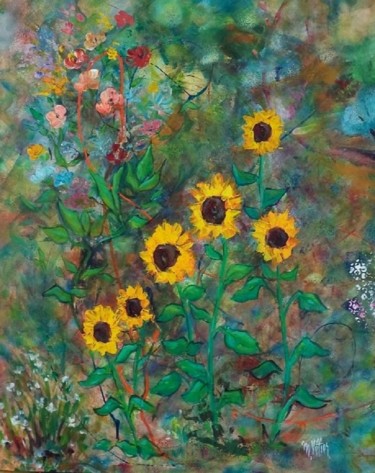 Peinture intitulée "Tournesols" par Maurice Vetier, Œuvre d'art originale, Acrylique Monté sur Châssis en bois