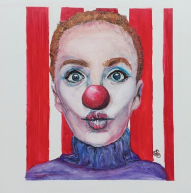 Pintura titulada "Clown" por Mauricias, Obra de arte original, Oleo