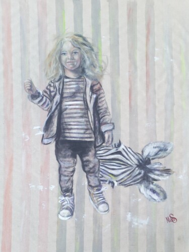 Schilderij getiteld "By the stripe 2" door Mauricias, Origineel Kunstwerk, Olie