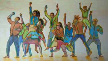 Pittura intitolato "Contemporary dance…" da Mauricio Galarza Madrid, Opera d'arte originale, Olio