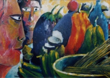 Peinture intitulée "la prossima cena" par Maurizio Aprea, Œuvre d'art originale, Huile