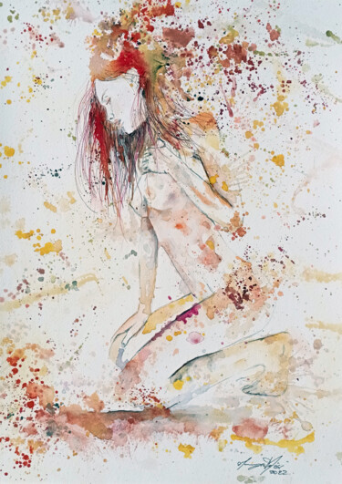 Painting titled "Sweet Autumn" by Maurizio Puglisi, Original Artwork, Watercolor