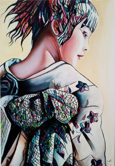 Painting titled "eiko" by Maurizio Puglisi, Original Artwork, Oil