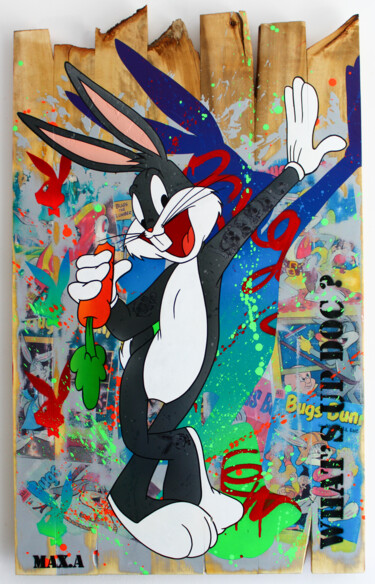 "bugs bunny" başlıklı Tablo Max Andriot tarafından, Orijinal sanat, Sprey boya Ahşap panel üzerine monte edilmiş