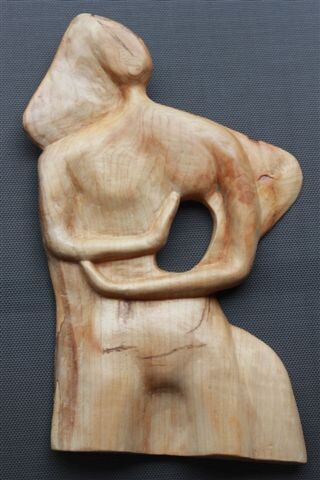 Sculpture titled "Le coeur du problème" by Max Bernard, Original Artwork, Wood