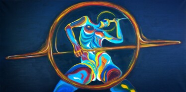 Картина под названием "Сварщица мира" - Max Bozhko, Подлинное произведение искусства, Масло