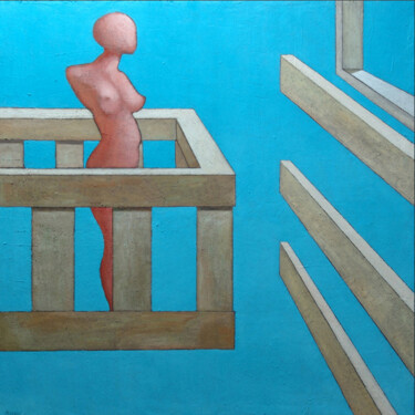 绘画 标题为“Der Balkon” 由Max Leonhard, 原创艺术品, 颜料