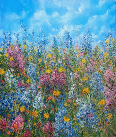 제목이 "Oil Painting Wildfl…"인 미술작품 Max Olkhovsky로, 원작, 기름 나무 들것 프레임에 장착됨