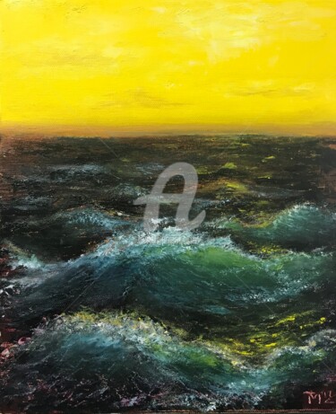 Peinture intitulée "Waves in a sunsets…" par Max Trubachev (Art_TM_V), Œuvre d'art originale, Huile