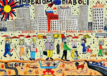 Malerei mit dem Titel "“Imperium diaboli”" von Maxim Pritula, Original-Kunstwerk, Acryl