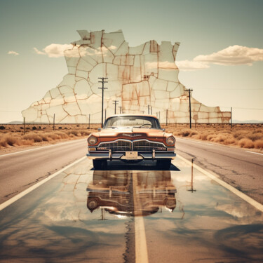 数字艺术 标题为“Route 66 #3” 由Maximilian Schopf (Vespamax), 原创艺术品, AI生成的图像