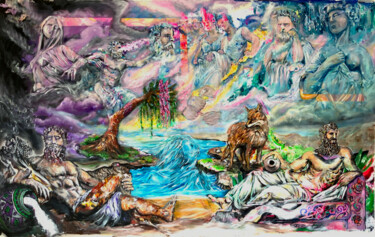 Pittura intitolato "Paradis artificiel" da Maximilien Dhumerelle (Max Dhum), Opera d'arte originale, Acrilico