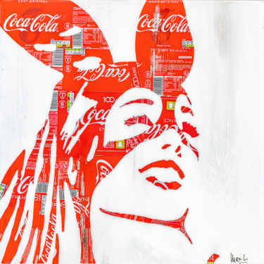 Collages intitulée "Ariana White & Red" par Maxl, Œuvre d'art originale, Collages
