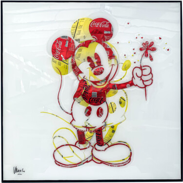 Collagen mit dem Titel "Mickey Double" von Maxl, Original-Kunstwerk, Collagen Auf Aluminium montiert