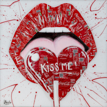 Malerei mit dem Titel "Kiss me" von Maxl, Original-Kunstwerk, Acryl