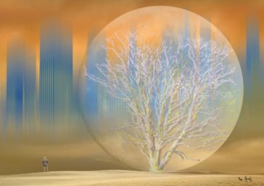 Digitale Kunst mit dem Titel "La ville, la nature…" von Max Parisot Du Lyaumont, Original-Kunstwerk, Digitale Malerei Auf Al…