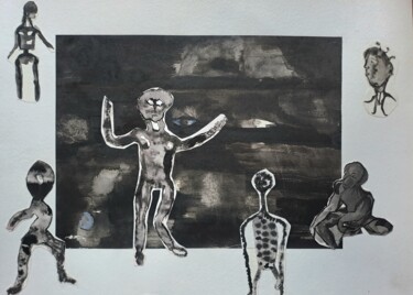 「Au secours」というタイトルのコラージュ Maya Del Villarによって, オリジナルのアートワーク, インク